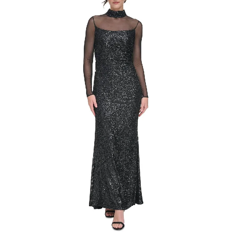 Super Savings Eliza J Womens Sequined Illusion Evening Dress