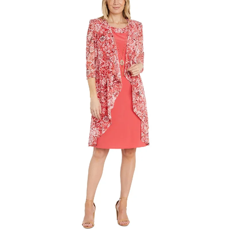 Must-Have Deals R&M Richards Womens Floral Print Knee-Length Two Piece Dress