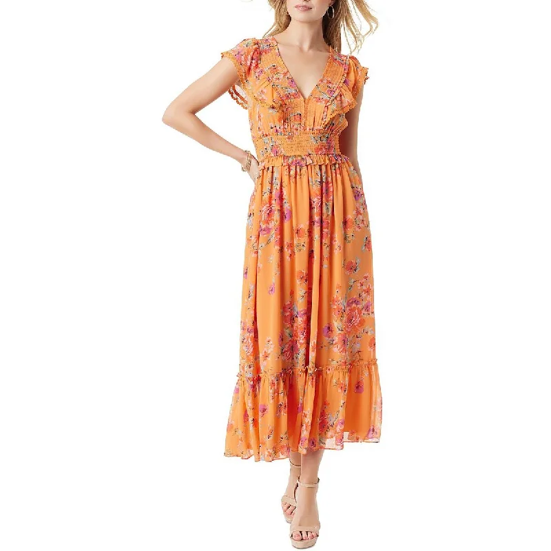 Instant Savings Jessica Simpson Womens   Floral Print Long Maxi Dress