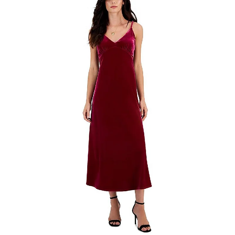 Huge Discounts Taylor Womens Ruched Tea Length Shift Dress