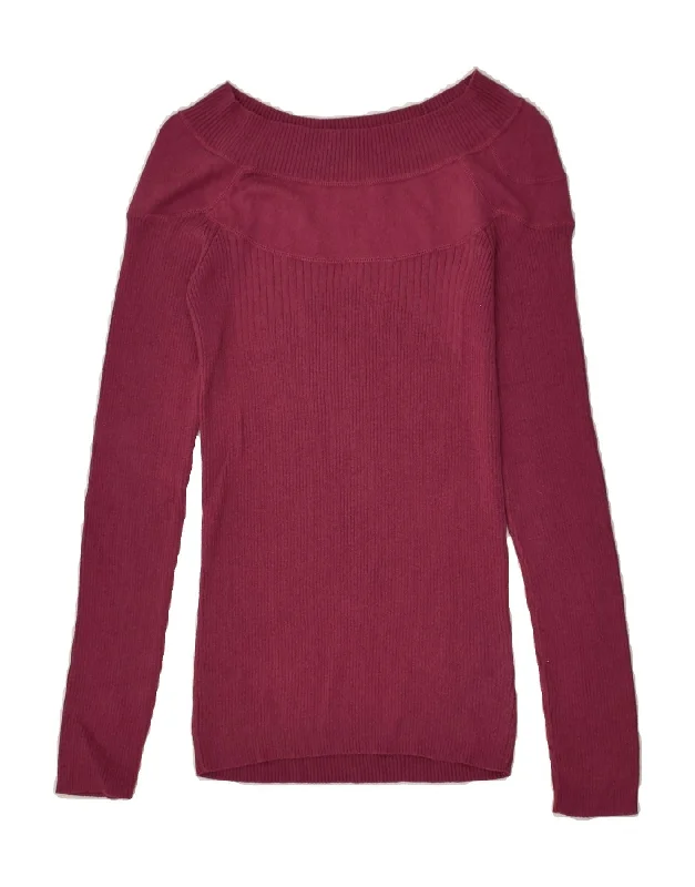 Amazing Deals MARLBORO CLASSICS Womens Boat Neck Jumper Sweater UK 14 Large Purple
