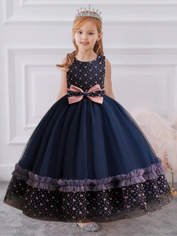Sale Event Ball Gown Scoop Sleeveless Flower Girl Dresses with Bow knot
