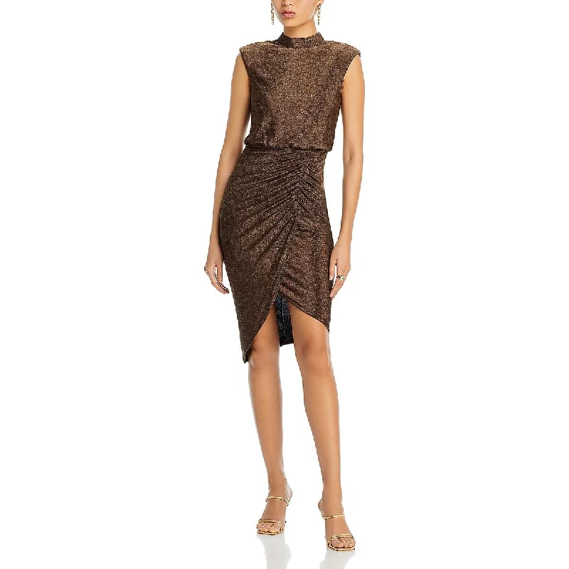 Limited Time Liv Foster Womens Metallic Ruched Cocktail And Party Dress