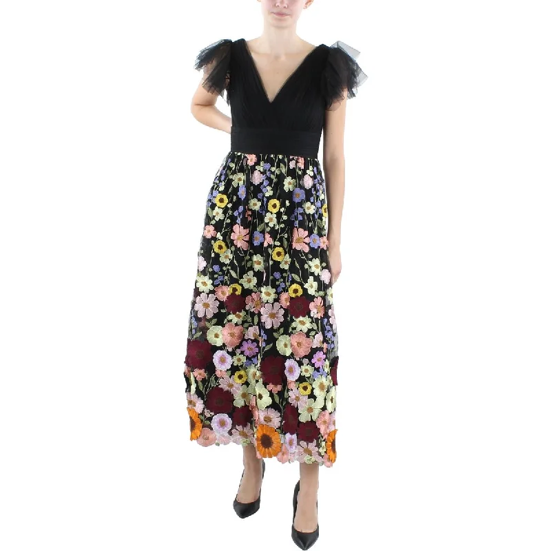 Super Deal Mac Duggal Womens Embroidered Tulle Cocktail And Party Dress
