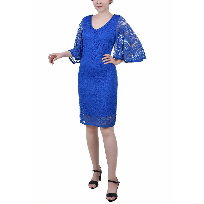Closeout NY Collection Womens Lace Knee Length Midi Dress