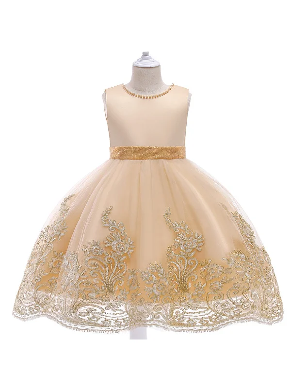 Savings Bonanza Ball Gown Scoop Sleeveless Flower Girl Dresses with Beading