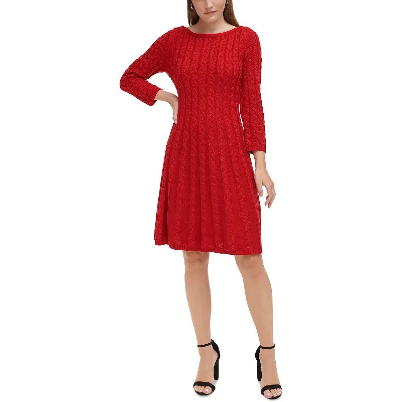 TIME-Limited Offer Jessica Howard Womens Petites Cable Knit Knee-Length Sweaterdress