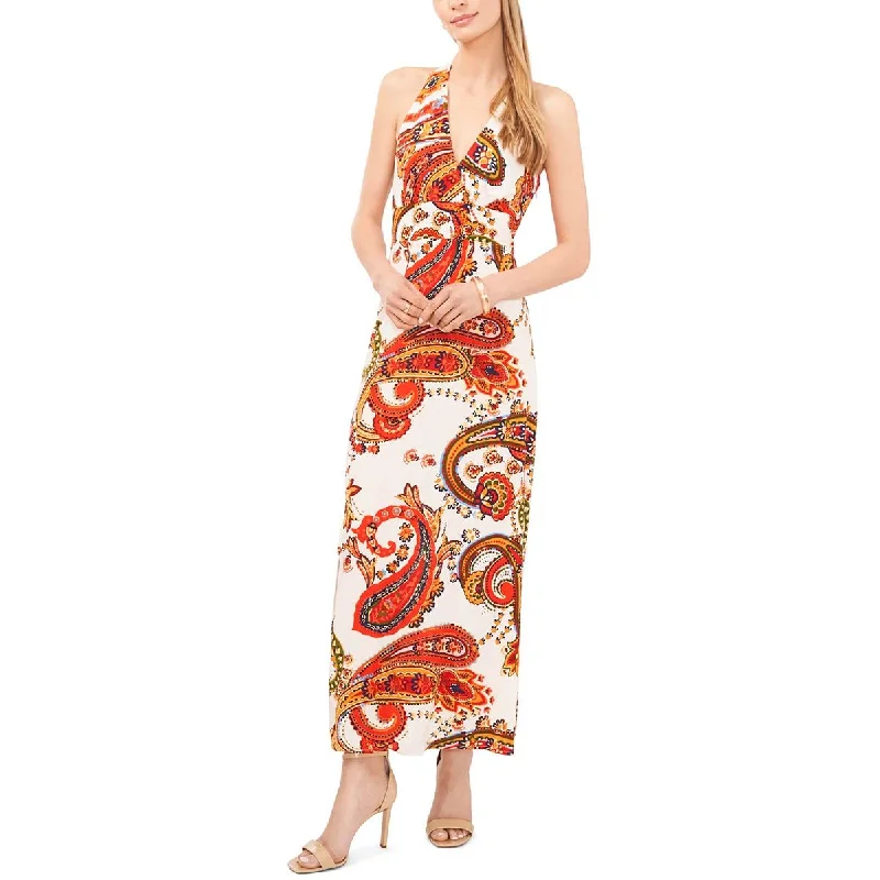 Unmissable Offer Vince Camuto Womens Paisley Halter Maxi Dress
