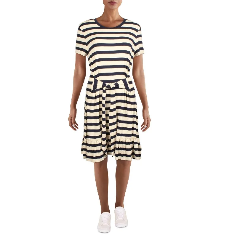 New Arrival Lauren Ralph Lauren Womens Striped Mini T-Shirt Dress