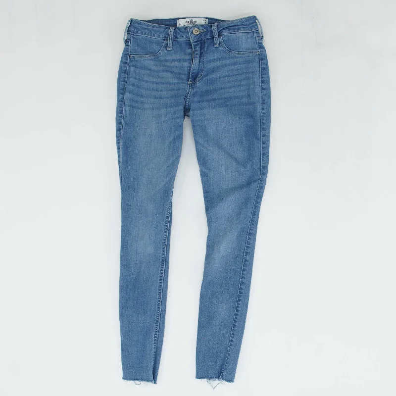 Price Cut Blue Solid Mid Rise Skinny Leg Jeans