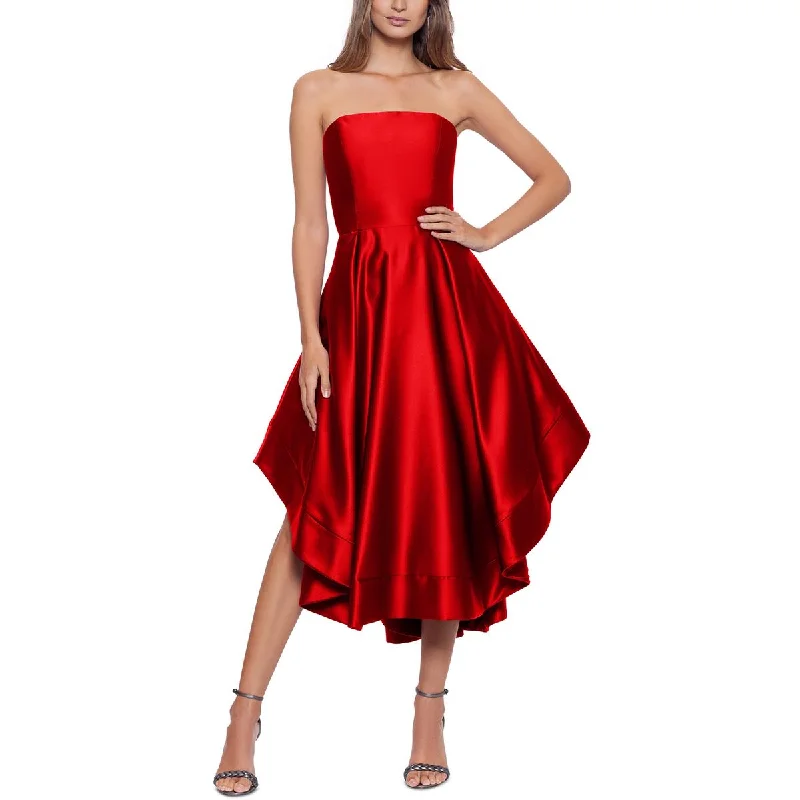 Stock Clearance Betsy & Adam Womens Satin Strapless Evening Dress
