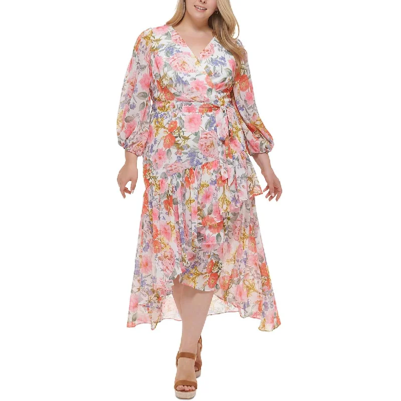 Daily Deals Eliza J Womens Plus Chiffon Maxi Dress