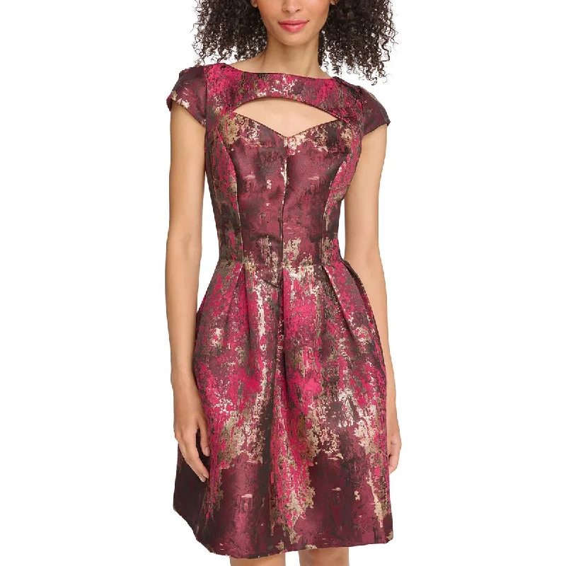 Price Reduction Vince Camuto Womens Petites Metallic Above Knee Fit & Flare Dress