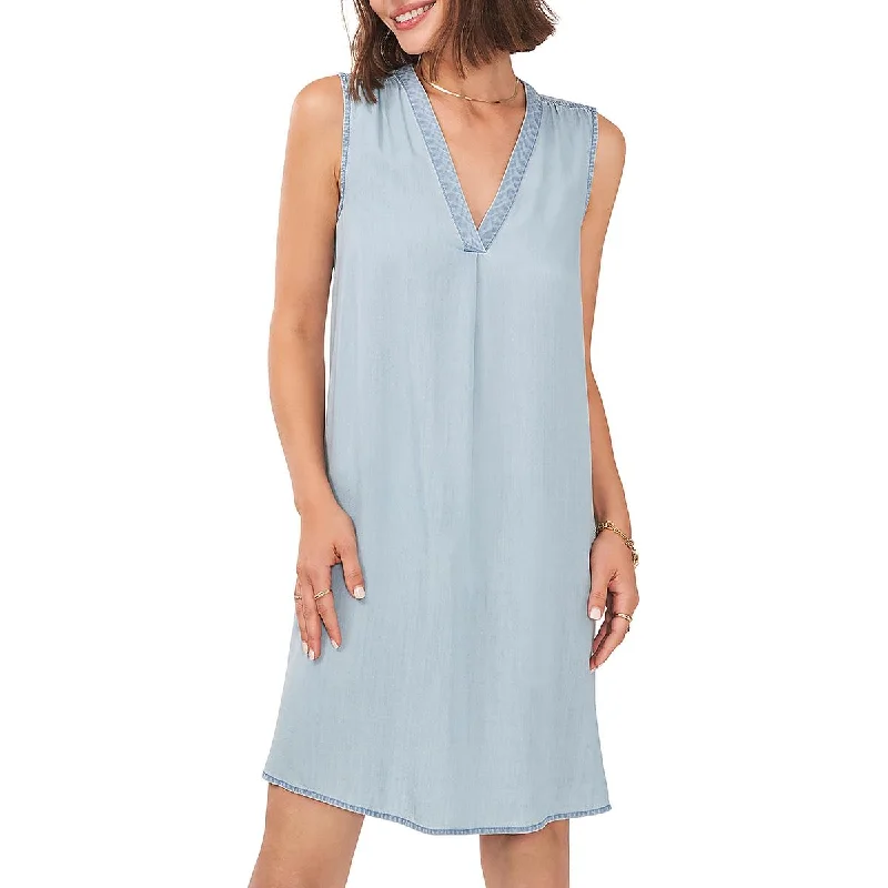 Huge Savings Vince Camuto Womens V Neck Mini Shift Dress