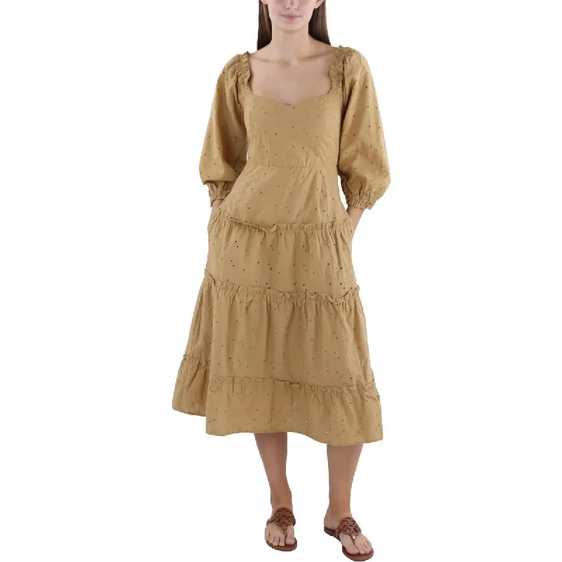 Special Offer Lost + Wander Womens Eyelet Knee Length Midi Dress