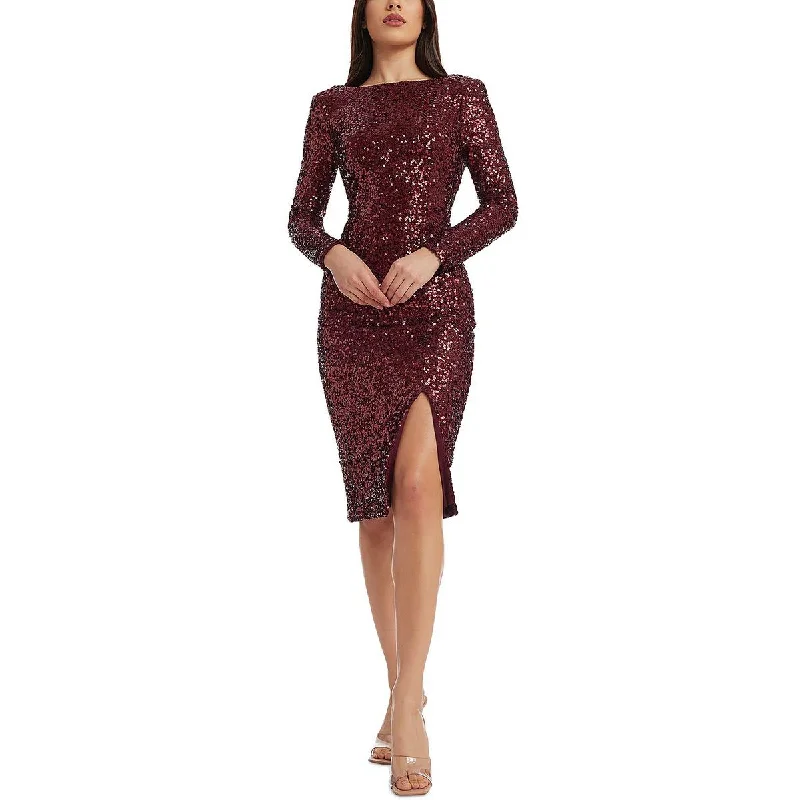 Deal Frenzy Dress The Population Womens Erin Sequined Cowl Back Cocktail And Party Dress