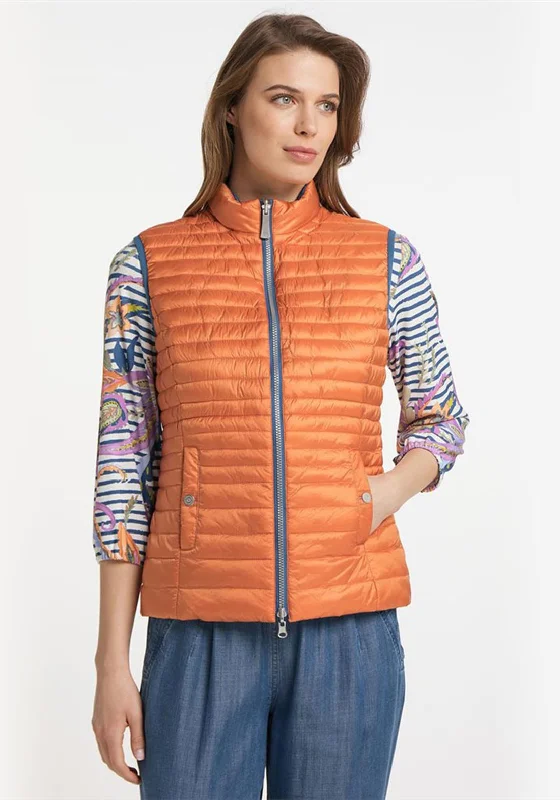 Early Access Barbara Lebek Reversible Short Gilet, Orange & Blue
