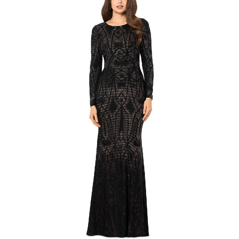 New Deals Betsy & Adam Womens Petites Maxi Long Sleeve Evening Dress