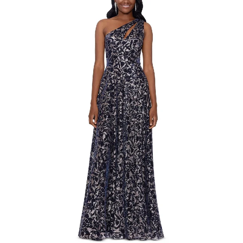 Weekend Flash Sale Betsy & Adam Womens Metallic Floral Evening Dress