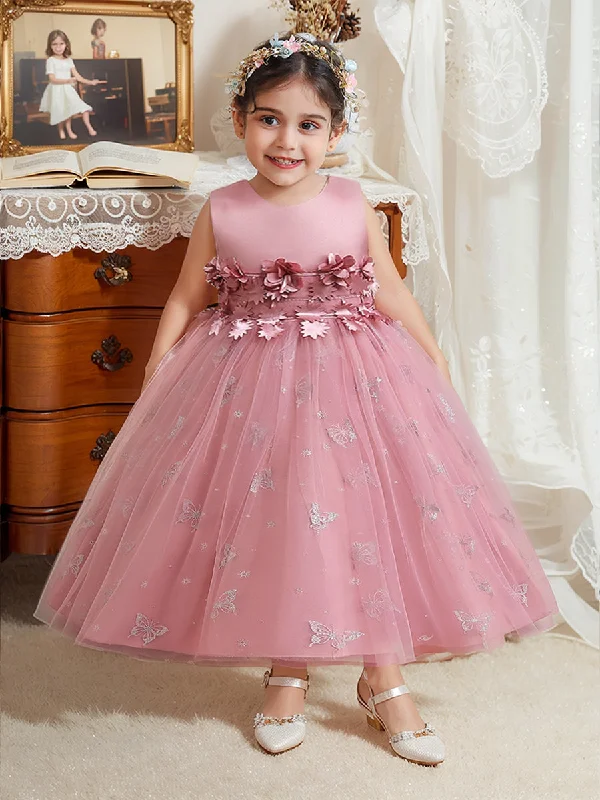 Bargain Blast Ball Gown Scoop Sleeveless Flower Girl Dresses with Solid Flowers