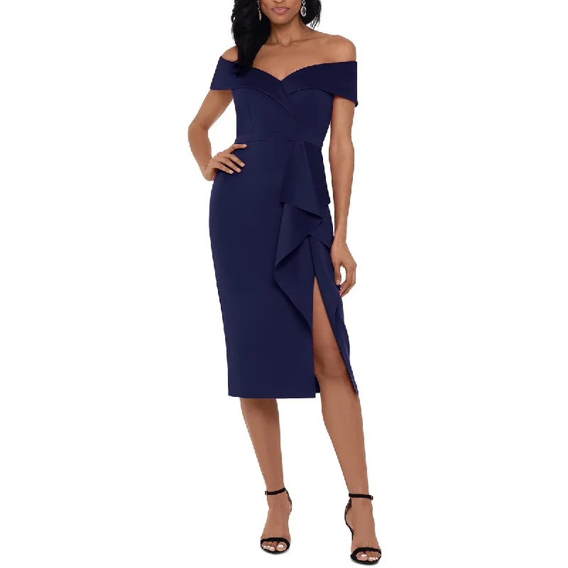 Final Sale Xscape Womens Petites Knit Mini Cocktail and Party Dress