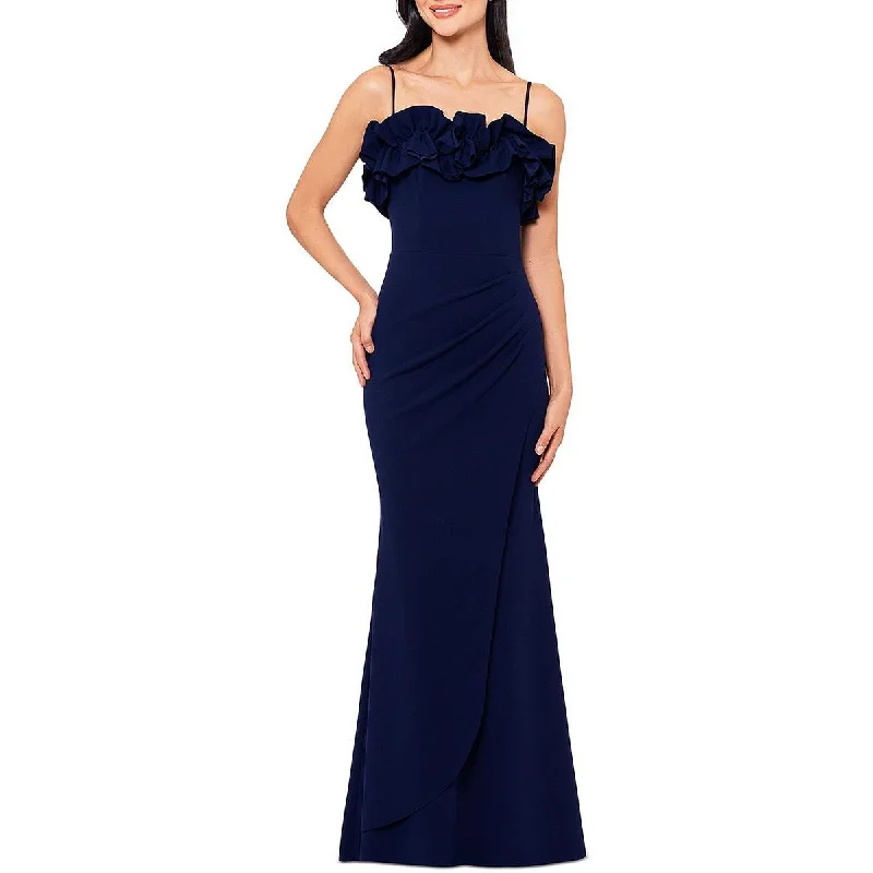 Blowout Sale Xscape Womens Ruffled Sleeveless Evening Dress