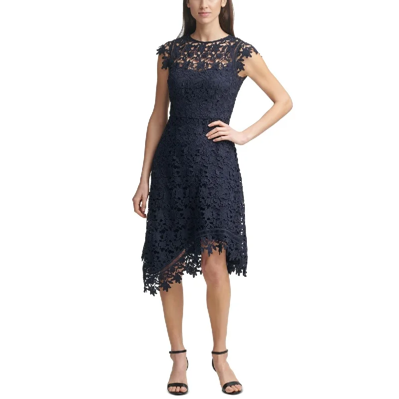 Online Only Eliza J Womens Lace Overlay Asymmetric Cocktail And Party Dress