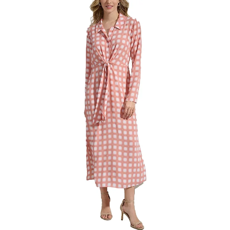 Best Deals Calvin Klein Womens Printed Midi Shirtdress