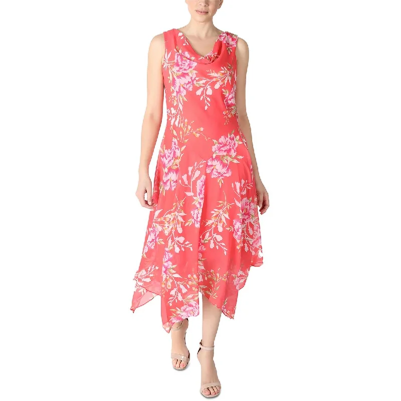 Big Discounts Signature By Robbie Bee Womens Petites Cowl Neck Floral Wear To Work Dress