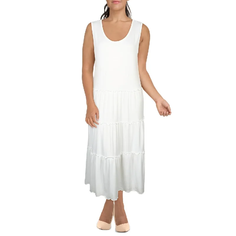 Extra Savings White Mark Womens Plus Jersey Sleeveless Maxi Dress