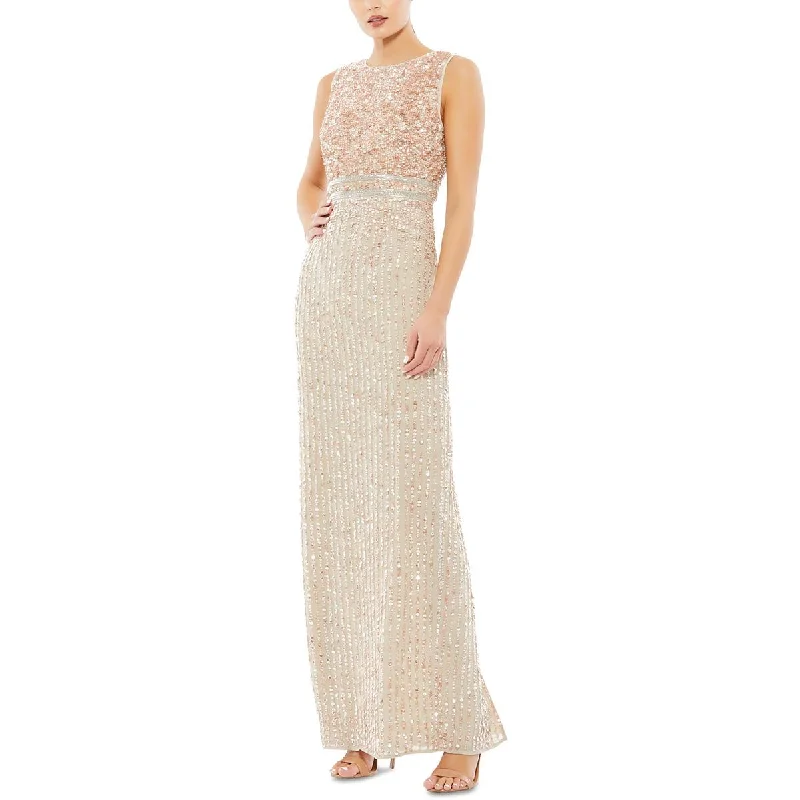 Price Rollback Mac Duggal Womens Chiffon Embellished Evening Dress