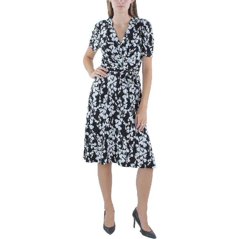 Super Bargain Tommy Hilfiger Womens Cap Sleeves Floral Midi Dress