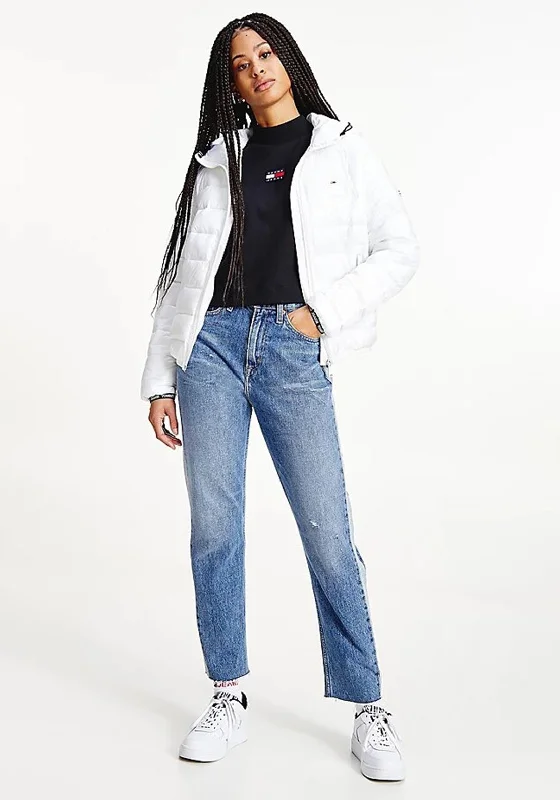 Closeout Sale Tommy Jeans Womens Tape Trim Jacket, Ecru