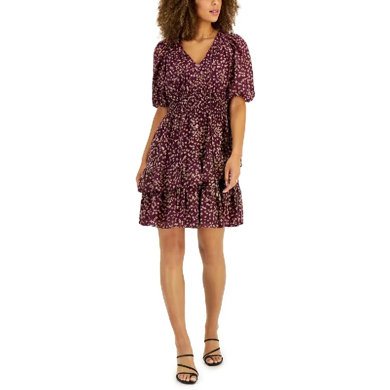 Overstock Taylor Womens Byza Smocked Knee-Length Midi Dress
