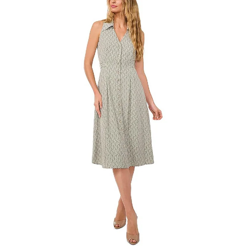 Don't Wait CeCe Womens Knee-Length Printed Shirtdress
