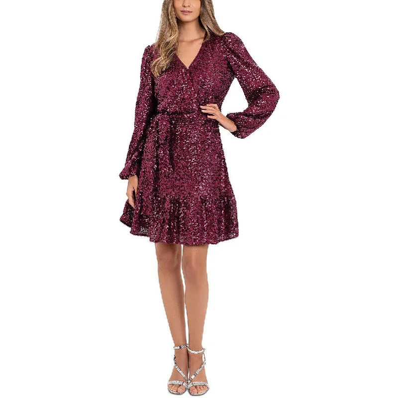 Price Rollback Betsy & Adam Womens Surplice Above Knee Cocktail And Party Dress