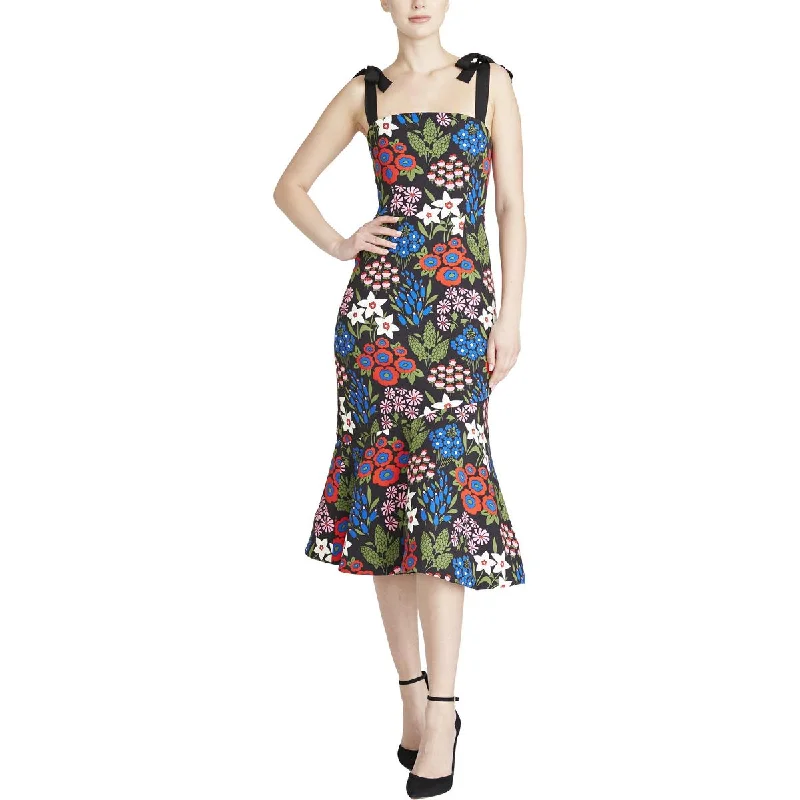 Bonus Savings Amur Womens Below Knee Floral Print Midi Dress
