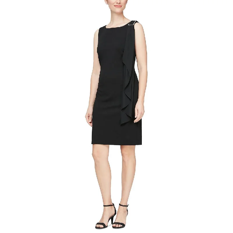 Savings Event SLNY Womens Plus Ruffled Embellished Sheath Dress