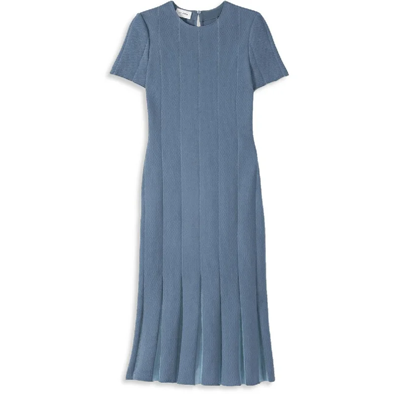 Markdown Madness St. John Womens Wool Blend Mesh Inset Shift Dress
