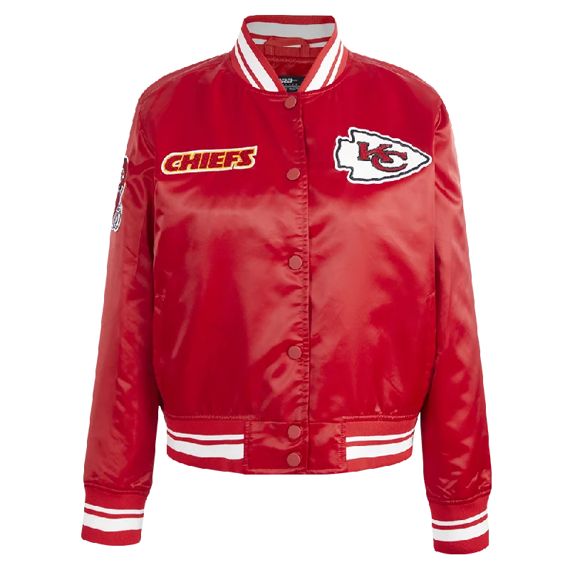 Price Drop CHAMARRA DE SATÉN NFL KANSAS CITY CHIEFS RETRO CLASSICS PARA MUJER