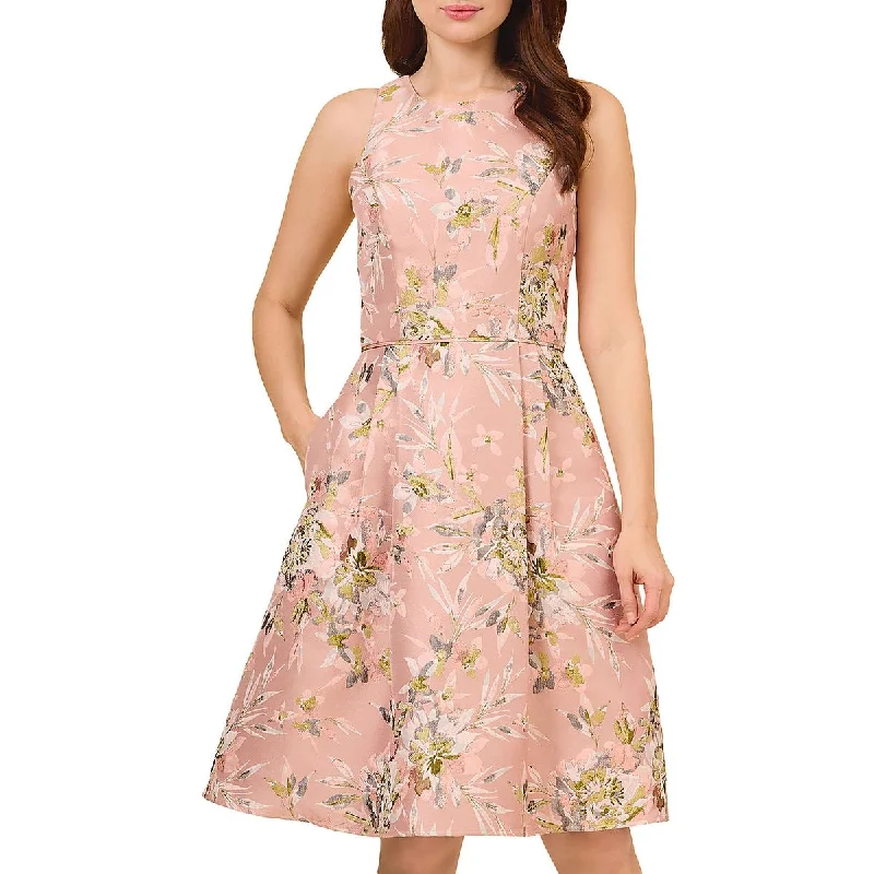 Unbeatable Prices Adrianna Papell Womens Metallic Knee-Lenght Fit & Flare Dress