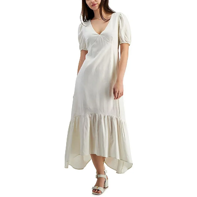 Extra Discounts Tinsel Womens Juniors Linen Blend V-Neck Maxi Dress