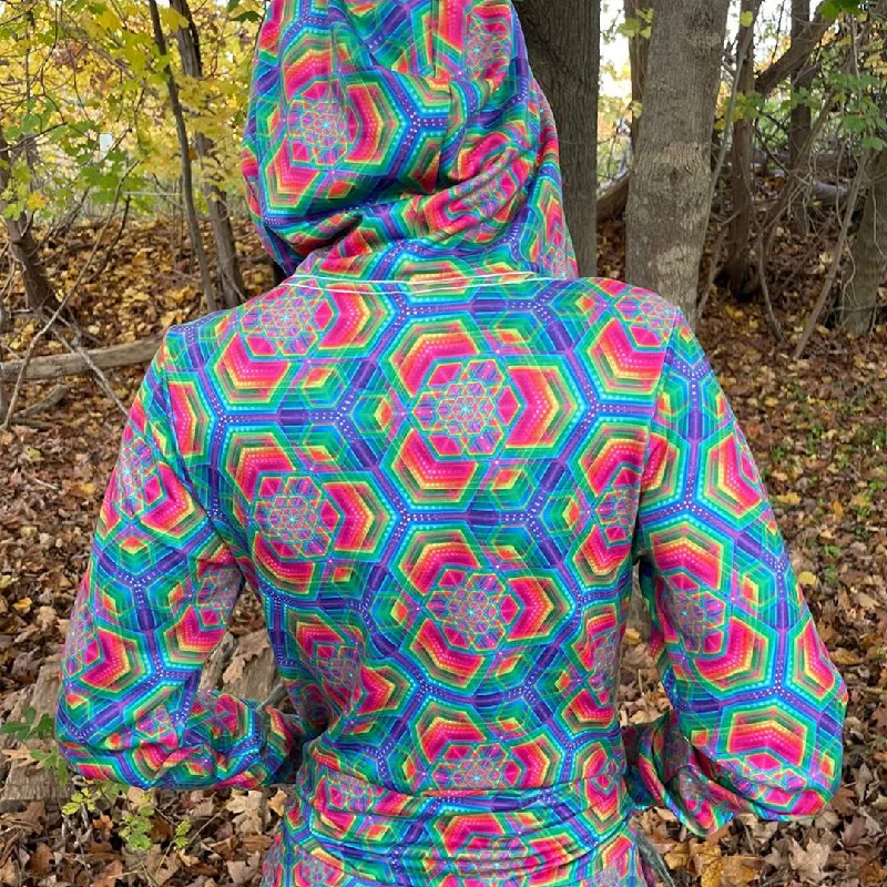Don't Miss Psychedelic Hoodie (UV/RGB, Eco-Friendly, Womens, Zip-Up) | HEXAFUN